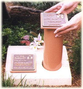 Double Companion Memorial with Urn, Plaque and Vase